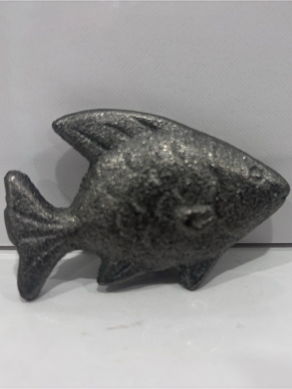 Vintage Cast Iron Fish Paperweight Small Nautical Desk Decor Figurine 2.5”
